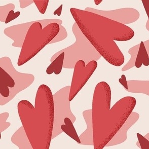 Hand-drawn lopsided hearts