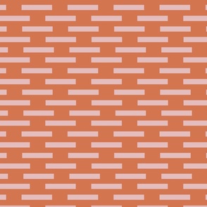 Bricks dusty pink orange 8x8
