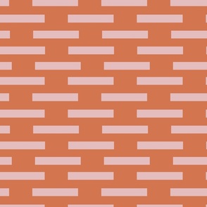 Bricks dusty pink orange 12 x12