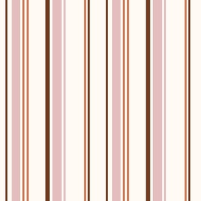 Stripes on Stripes dusty pink and orange  9x9