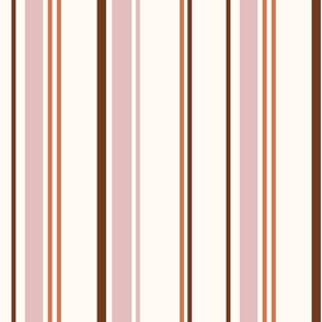 Stripes on Stripes dusty pink and orange 12x12