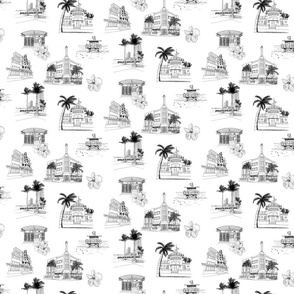 Miami Toile - Black and White, Medium