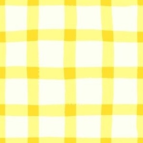 Sunny Yellow Wonky Hand Painted Gingham 300LG
