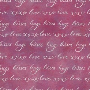 Love Quotes Pink Valentine’s Day hand written in rainbow pink and purple