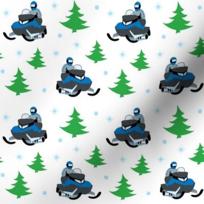 Snowmobile Pattern (blue)