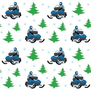 Snowmobile Pattern (blue)