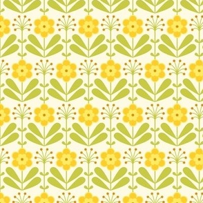 Mid century design with yellow flowers