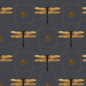 Golden Dragonfly Embellishment Pattern