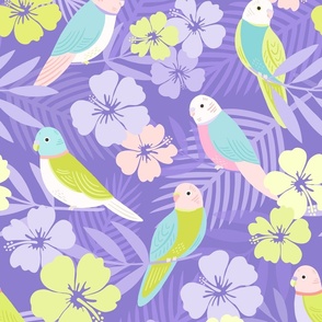 Tropical Parakeets and Palms | Citron & Lilac Md.