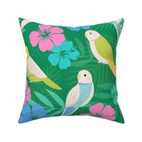 Tropical Parakeets and Palms | Green Med.