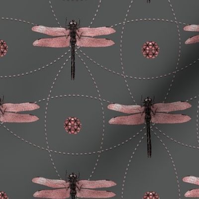 Rose Gold Dragonfly Embellishment Pattern Smaller Scale