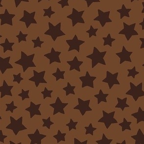 Little chocolate brown stars on a lighter brown ground