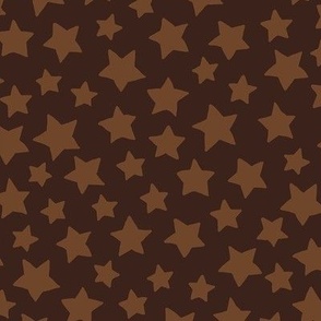 Little brown stars on a dark brown ground