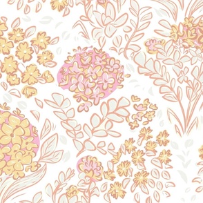 Hydrangea  Garden bedding _pastel tones _large scale