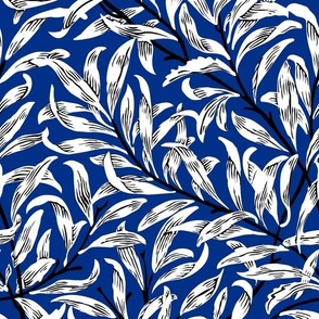 1887 William Morris "Willow Bough" - Duke colors - White on Athletic Blue