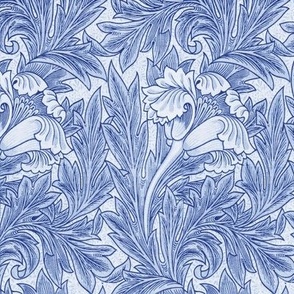 1875 William Morris "Tulip" in Cobalt and Wedgewood Blue - Coordinate