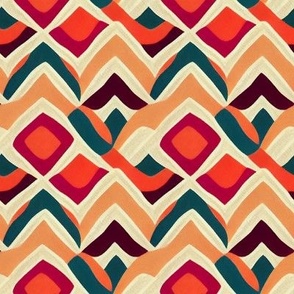 Ikat Folk geometric in Lint imitation style