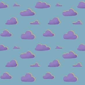 Purple clouds: kids bedroom wallpaper