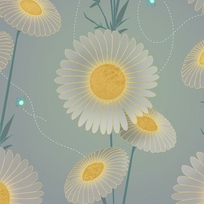 Daisy Garden and Fireflies