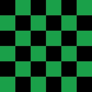 6 inch repeat green and black checkerboard - medium checkerboard print