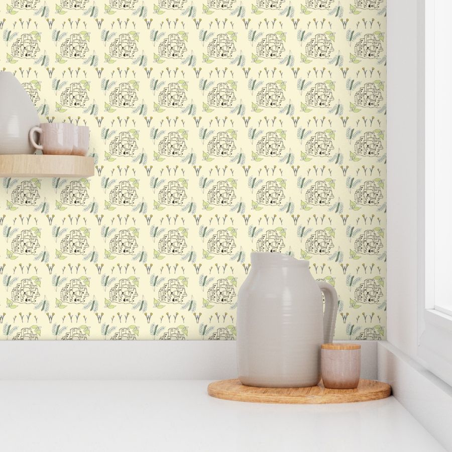 Amalfi Coast Pattern Wallpaper | Spoonflower