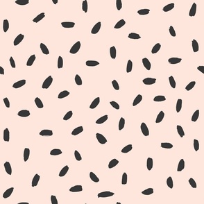 Beige and Black Hand drawn Dots Speckle