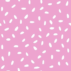 Pink and White Hand drawn Dots Speckle
