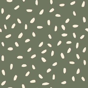 Sage and Beige Hand drawn Dots Speckle