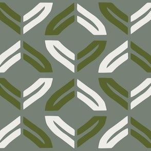 Lattice Garden Geometric Bedding - Green White