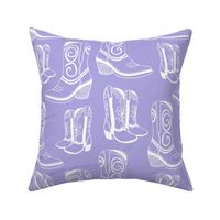 Home is Where my Cowboy Boots Are - white on lilac - extra large