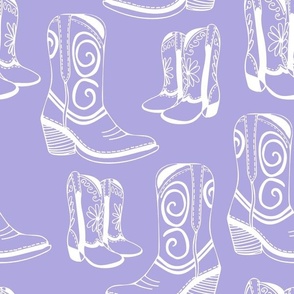 Home is Where my Cowboy Boots Are - white on lilac - extra large