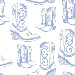 Home is Where my Cowboy Boots Are - sky blue on white - extra large