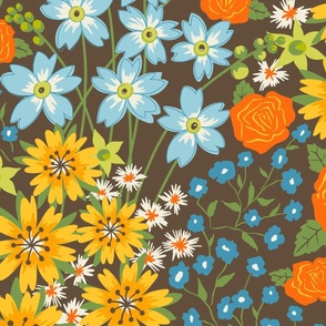 Sunshine Flower Garden Half Drop 24x35 Jumbo Scale