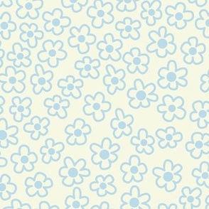 mini micro pastel boho modern flowers light blue cream cute small flowers