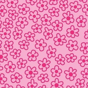 barbiecore hot pink boho flowers magenta cream cute small flowers mini micro y2k 2000s