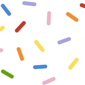 Sprinkles Colorful On White Without Outlines- Large Print