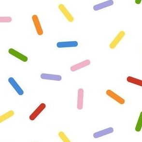 Sprinkles Colorful On White Without Outlines- Medium Print