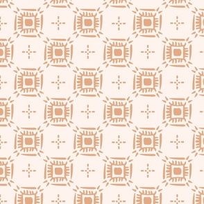 Hand painted squares - peach and off-white // medium scale