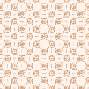 Hand painted squares - peach and off-white // small scale