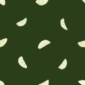 lime slices green background