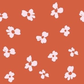 Red Blush Simple Abstract Floral Scandinavian StyleFlower Pattern 2
