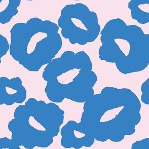 Pink Blue Abstract Floral Scandinavian Style