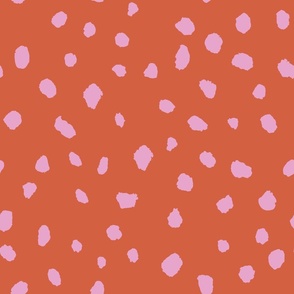 Red Pink Hand drawn Speckles Dot