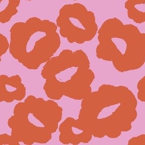 Pink Red Abstract Floral Scandinavian Style