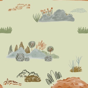 Sage Watercolor Landscape