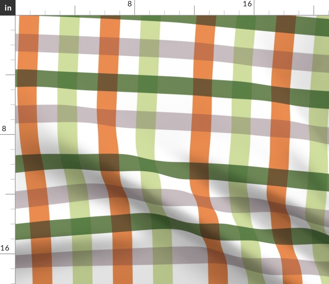 Green Orange Plaid Gingham