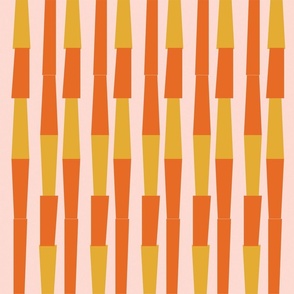 Mustard Orange Geometric Abstract Bamboo Like