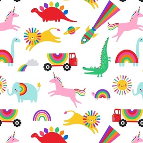 Rainbow characters - large scale