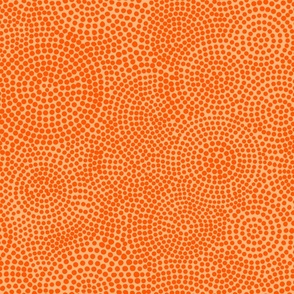 Geometrical Circles: Intense Orange Dots Japanese Komon Pattern