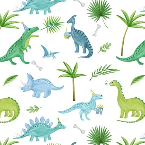 Birthday Dinosaurs blue - large scale